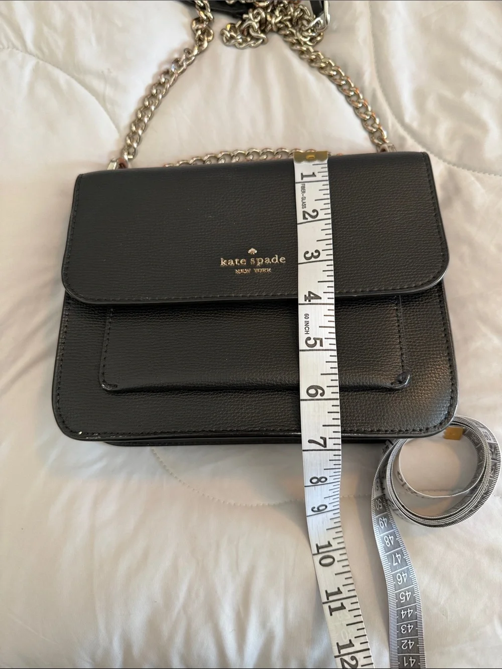 kate spade Black Leather Chain-Strap Crossbody